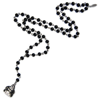 Buddha Wooden Rosary Necklace