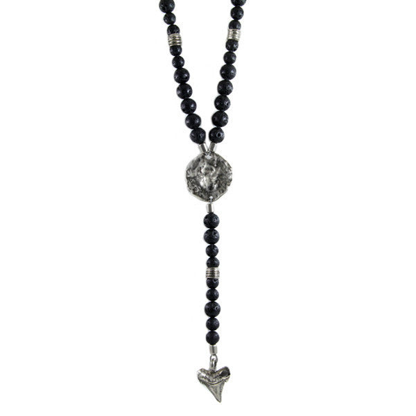3 of a Kind Bead Combination Necklace with Phaistos Coin and Shark Tooth