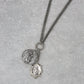 Silver Ox Chain Necklace with Ancient Pendant Charms
