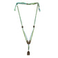 Tribal Fringe Necklace in Mix Green & Brass