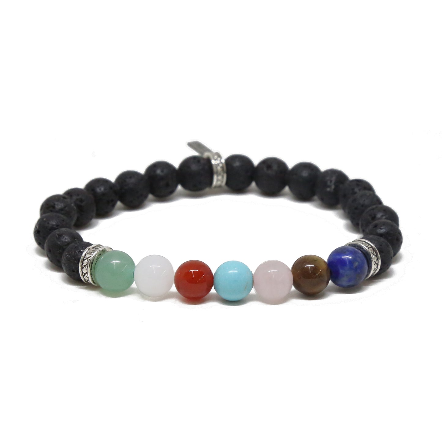 The Collective Bracelet in Multi and Black Lava Beads