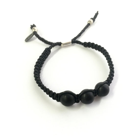 Three Bullseye Noir Bracelet in Black and Silver