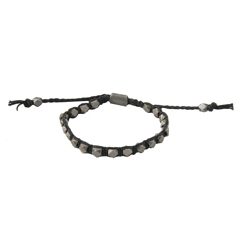 Mens Bracelet - Too Much Trust Bracelet In Black And Antique Silver