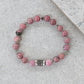 After Sunset Bracelet in Pink Rhodonite and Silver Ox
